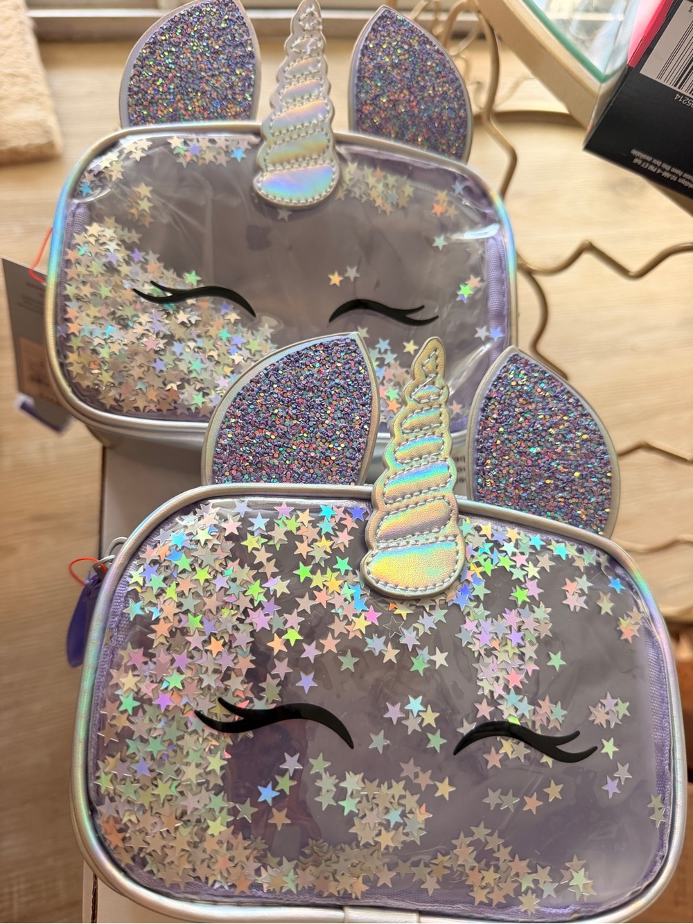Unbranded Kids Purple Unicorn Glitter Shaker Bag